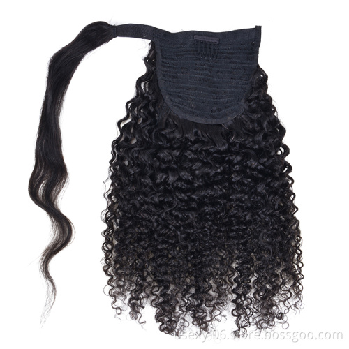 Wholesale colored 1b 30 1b 99j 100% curly virgin natural drawstring ombre extensions human hair ponytails